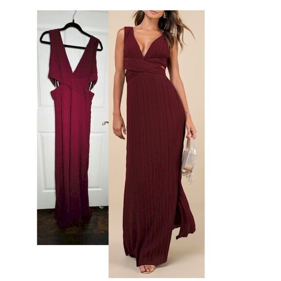 Lulu's Burgundy Maxi Dress - Picture 3 of 12